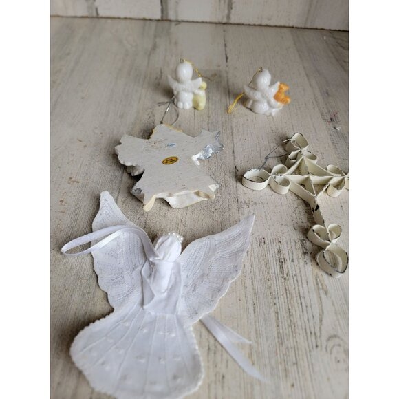 Angel cross goose squirrel religious ornament cherub Xmas set unique vintage - Picture 11 of 11